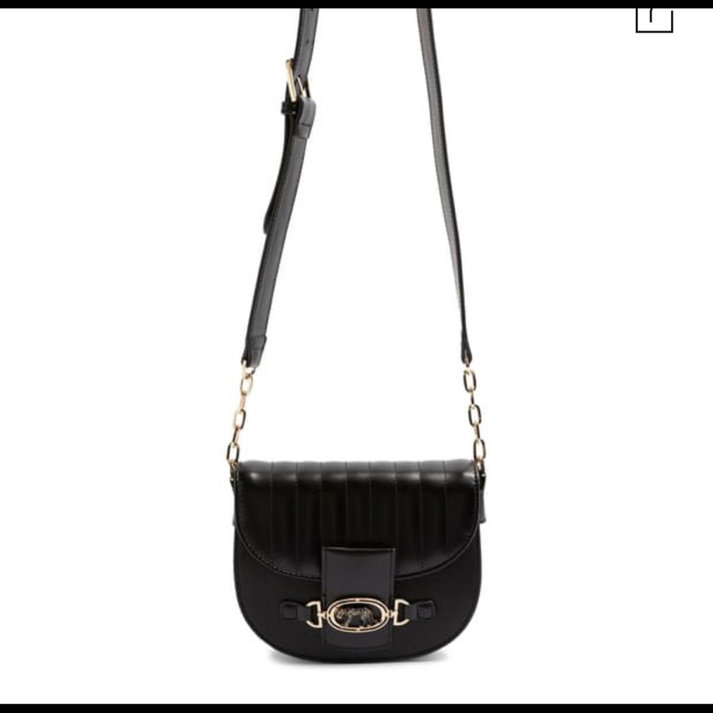 Topshop Panther Trophy Faux Leather Crossbody Bag